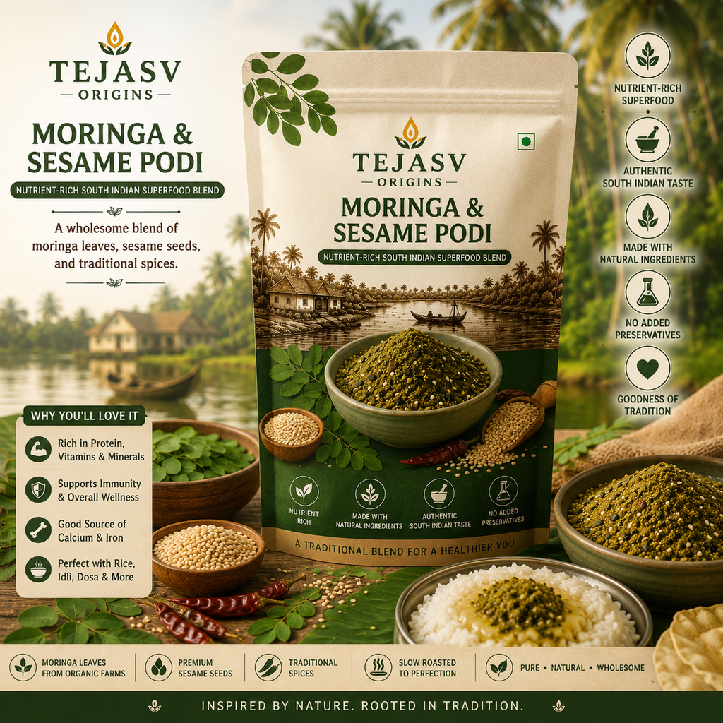 Moringa & Sesame Podi - Nutrient-Rich South Indian Superfood Blend