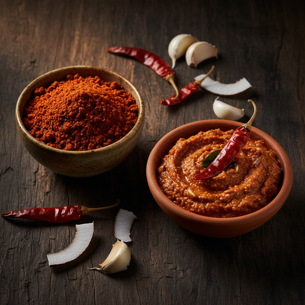 Red Chilli Garlic Chutney – Before & After