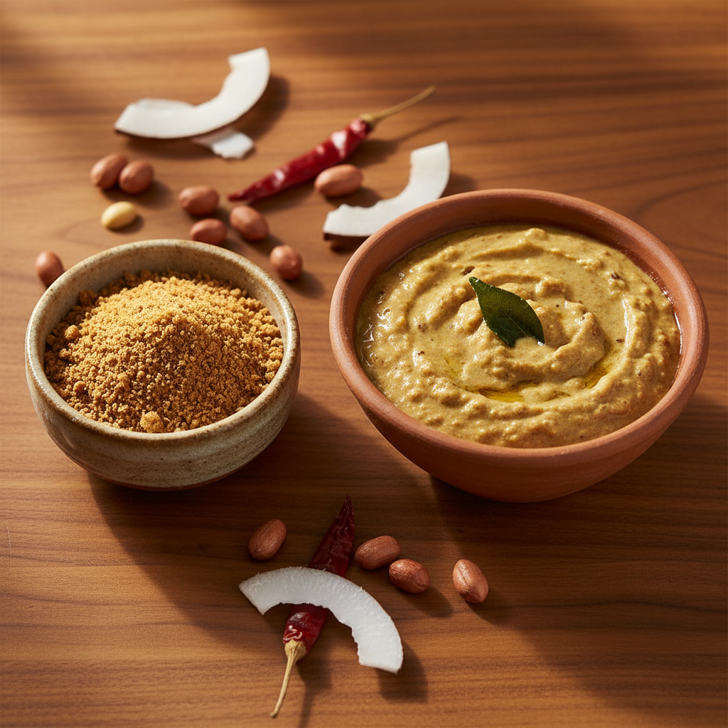 Roasted Peanut Chutney – Before & After