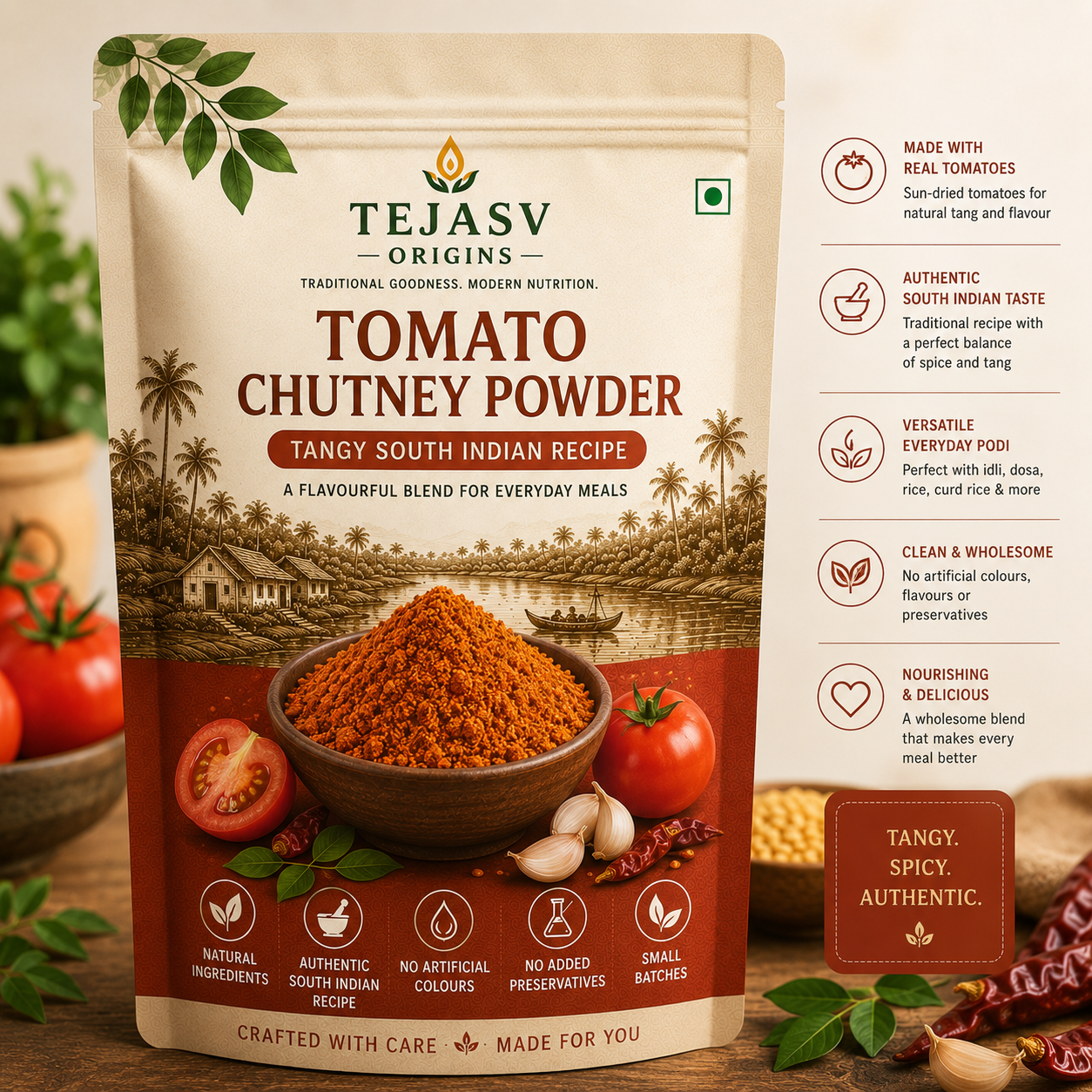 Tomato Chutney Powder - Tangy South Indian Recipe