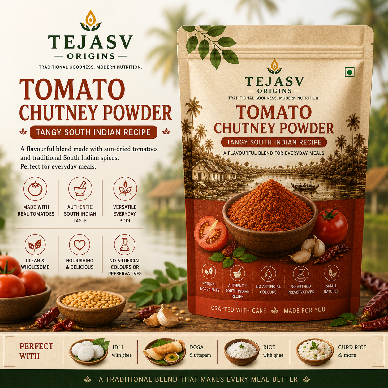 Tomato Chutney Powder - Tangy South Indian Recipe